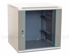 Szafa rack 12U, 19", wisząca, 600mm gł., drzwi szklane