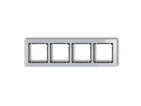 DECO Ramka 4 poczwórna uniwersalna - efekt szkła (ramka: szara: spód: grafitowy) szary 15-11-DRS-4 KARLIK