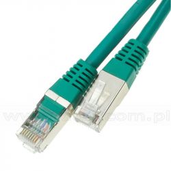 Patchcord FTP, kat5e, 1,0m, zielony