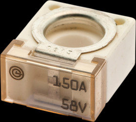 Automotive flat fuse, 150 A, 58 V, (L x W x H) 20 x 11.8 x 23.5 mm, CF150
