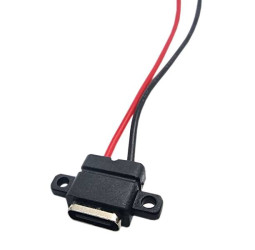 GNIAZDO USB TYP C PANELOWE PRZYKRĘCANE DO OBUDOWY 2-PRZEWODY