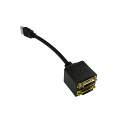 Adapter HDMI 1 x HDMI męskie na 2 x DVI-D