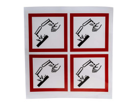 Etykieta bezpieczeństwa Biały tekst GHS Corresive