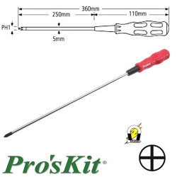 Wkrętak krzyżak PH1, seria Pro-Soft, 360mm, Proskit 89412B