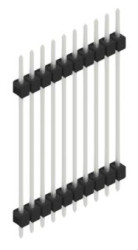 Pin header, 10 pole, pitch 2.54 mm, straight, black, 10056938