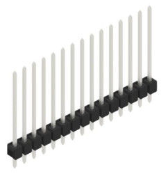 Pin header, 15 pole, pitch 2.54 mm, straight, black, 10048778
