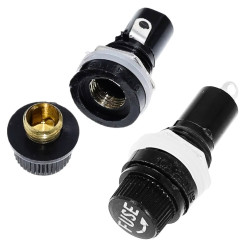 Uchwyt bezpiecznika szklanego z nakrętką 5 x 20 mm