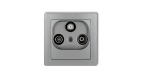 Deco Gniazdo Antenowe Rtv-Sat Końcowe Multimedialne (Internet) Srebrny...