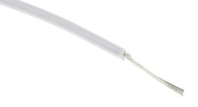 Przewód jednożyłowy linkowy, Przewód instalacyjny, 0,08 mm², 7/0,12 mm, 28 AWG, PVC, 300 V, Biały, dł. 100m, RS PRO