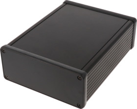 Aluminum enclosure, (L x W x H) 160 x 125 x 52 mm, black (RAL 9005), IP54, 1455Q1602BK