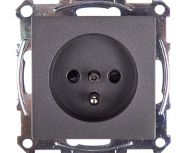 Merten System M Gniazdo pojedyncze z/u 16A IP20 z przesłonami antracyt MTN2600-0414