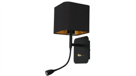 Kinkiet Napoli Black/Gold 1Xe27 + 1W Led Ml6366 Milagro