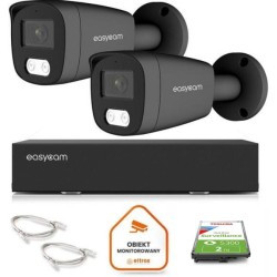 Zestaw do monitoringu IP Easycam 2 kamery z POE EC-IP-B5MP30DL-G 5MPx IR LED