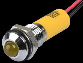 Q8P3CXXY12E Indicator LED, 12 V DC, 8 mm, wired, yellow/BrC