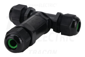 Hermetyczne złącze kablowe z dławikami, kształt T IP68 TRACON
