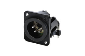 Panel plug, 4 pole, silver-plated, zinc die casting, NC4MDM3-H-BAG-1