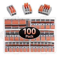 Zestaw złączek przewodowych PCT-212/213/215 Compact Wire Connectors Kit 100 sztuk Zestaw złączek z dźwignią 2 porty 40 sztuk 3 p