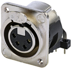 XLR panel socket, 4 pole, silver-plated, zinc die casting, NC4FDM3-H-1