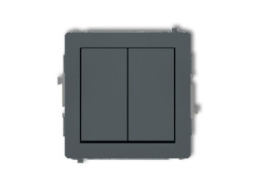 DECO Wyłącznik żaluzjowy zwierny przycisk (dwa klawisze bez piktogramów) grafitowy mat 28DWP-8.1 KARLIK