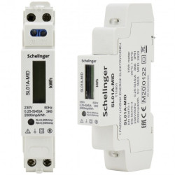 Licznik zużycia energii elektrycznej MID 1-fazowy 5/45A 1-modułowy z wyświetlaczem LCD SCHELINGER