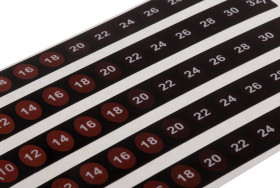 Wskaźnik temperatury — etykieta maksymalna czułość 10°C minimalna czułość 32°C