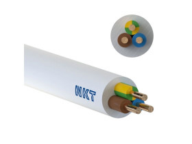 Przewód YDY żo 3x1,5 mm2 (450/750V) instalacyjny okrągły biały NYM-J (bębnowy) 172171005S0500 NKT