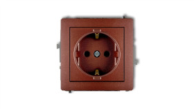 Deco Gniazdo Pojedyncze Z/U Schuko Brązowy Metalik 9Dgp-1Sp