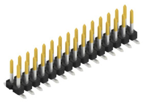 Pin header, 30 pole, pitch 2.54 mm, angled, black, SLLP6SMD06630S