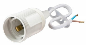 Oprawka oświetleniowa E27 biała z przewodem 190mm D.3006MA