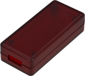 ABS enclosure, (L x W x H) 65 x 30 x 15 mm, red/transparent, IP54, 1551USB3TRD