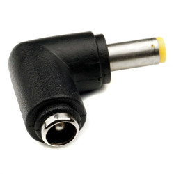 Adapter kątowy DC 5.5/2.5 gniazdo żeńskie na 5.5/2.1 wtyk męski przejściówka