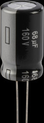 EEUEE2C680 Electrolytic capacitor, radial, 68 µF, 160 V, RM5, 105°C, 5000 h