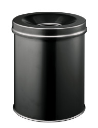 Pojemnik na odpady Waste Basket Safe Round 15L, kolor: Czarny, materiał: Stal, Durable Uchylna