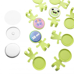 Przypinka 58mm w kształcie ludzika haczyk zielona zestaw 50 szt.