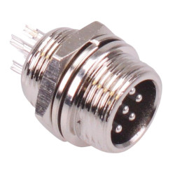 6 Way M12 Panel Mount Male Circular Socket Connector 5A 125V