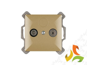 PERŁA Gniazdo antenowe RTV złoto metalik GAP-P/K ABEX