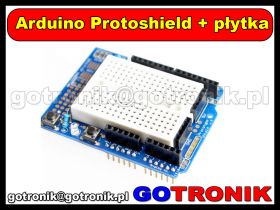 Płytka prototypowa w postaci shieldu dla Arduino UNO wraz z płytką stykową