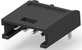 Pin header, 4 pole, pitch 2.54 mm, angled, black, 280378-1