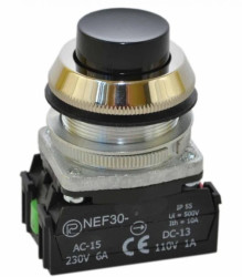Przycisk sterowniczy 30mm czarny 1Z 1R z samopowrotem W0-NEF30-W XY S