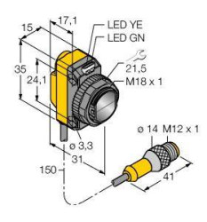 Bezzwrotny czujnik fotoelektryczny Turck QS186EL11Q5 3071331 1 szt.