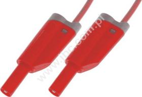 2715-IEC-150-RT Przewód PVC 1,5mm2, 1,5m, 2x(wt.pr+gn)4mm, czerwony, ELECTRO-PJP, 2715IEC150RT