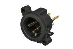 XLR panel plug, 3 pole, gold-plated, polyamide, NC3MAV-0