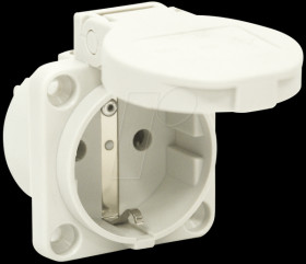 105-0G Type F socket outlet with earthing contact - CEE 7/3, IP54, gray