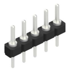Pin header, 5 pole, pitch 2.54 mm, straight, black, SL75Z