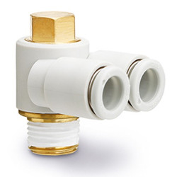 Złączka pneumatyczna M5 x 0.8 Wciskane 4 mm SMC Złączka kolankowa M5 x 0,8