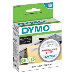 Etykiety adresowe DYMO LW 25x54mm białe papierowe [11352 / S0722520] ORYGINALNE 1 rolka x 500szt.