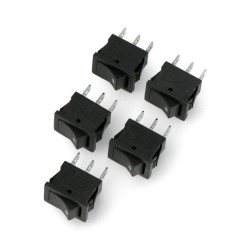 Przełącznik chwilowy, kołyskowy MRS101B-C3B 250V/6A - 5szt.