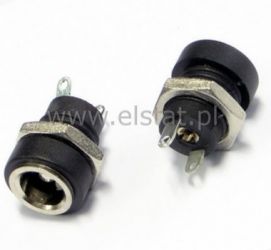 Gniazdo DC 2.5/5.5 do obudowy plastikowe