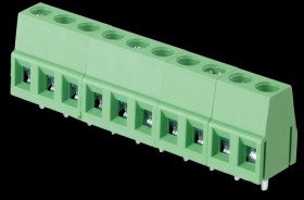 CTB0102/10 Solderable screw terminal - 10-pole, RM 5 mm, 90°