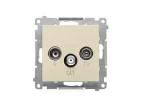 SIMON 55 Gniazdo antenowe R-TV-SAT przelotowe 7 dB szampański mat TASP.01/144 KONTAKT SIMON